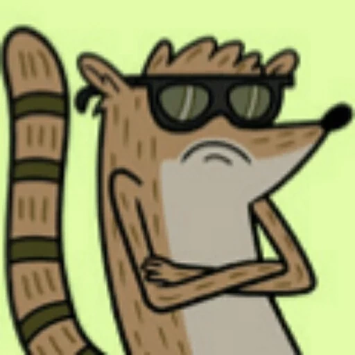 rigby, piada, racot rigby, rigby raccoon thief, rigby é um desenho animado comum