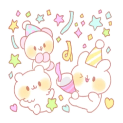 kawaii, rilalakum anime, coralilaycum wallpaper, chibi bear rilakum, little twin stars with a white background