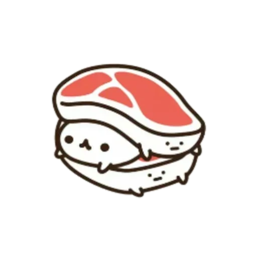 comida, sushi, volumen de ojos, lindo comida de sushi, rollo de sushi kavai