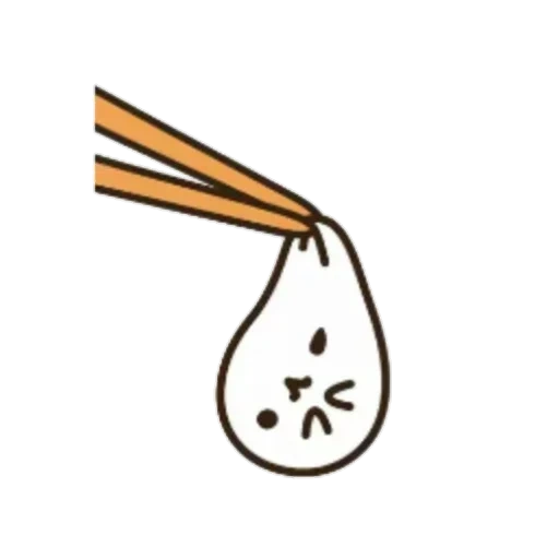 sign, illustration, cute cartoon, a lovely pattern, mochi on a stick