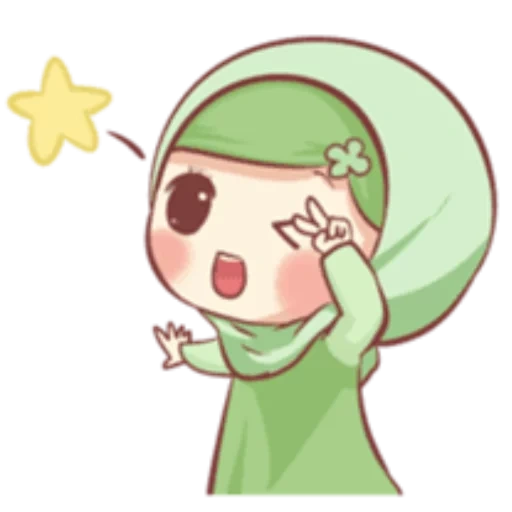 chibi, young woman, muslim