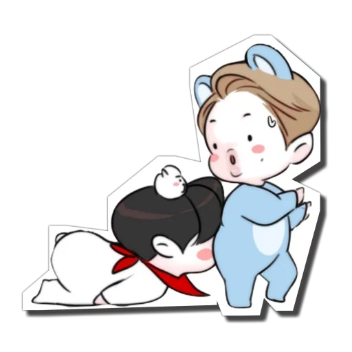 bts chibi, bts fanart, namjin chibi, namjins arta, chibi bts namjina