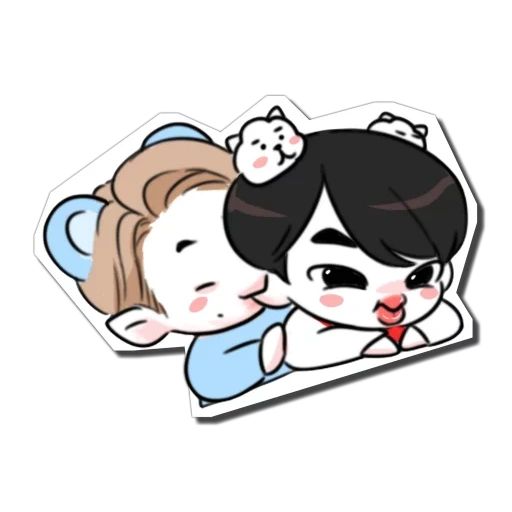 chibi, bts fanart, namjin chibi, namjin chibi, chibi bts namjina