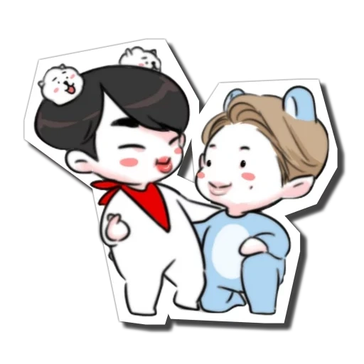 bts chibi, bts fanart, namjin chibi, namjin chibi, chibi bts namjina