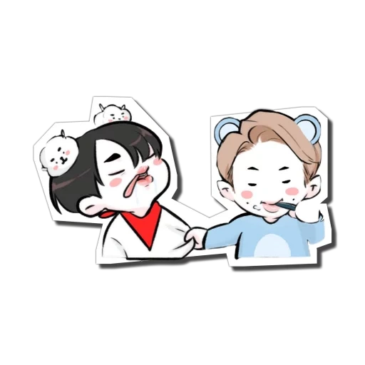 bts chibi, bts fanart, namjin чиби, чиби бтс намджины, намджины арт чиби