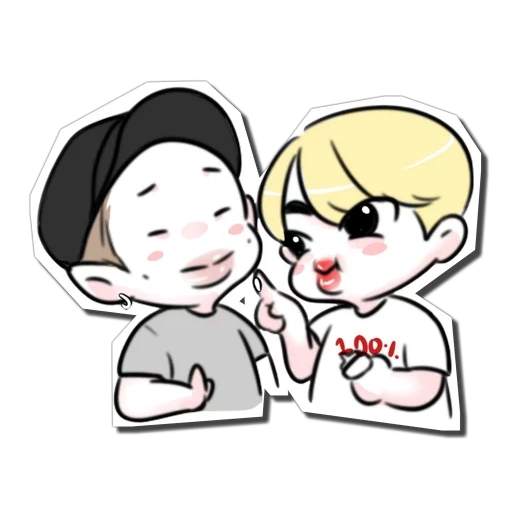 anime, chibi bts, bts fanart, namjin chibi, chibi bts amor para sempre