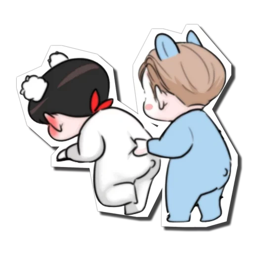 chibi, bts fanart, namjin chibi, namjin chibi, chibi bts namjina