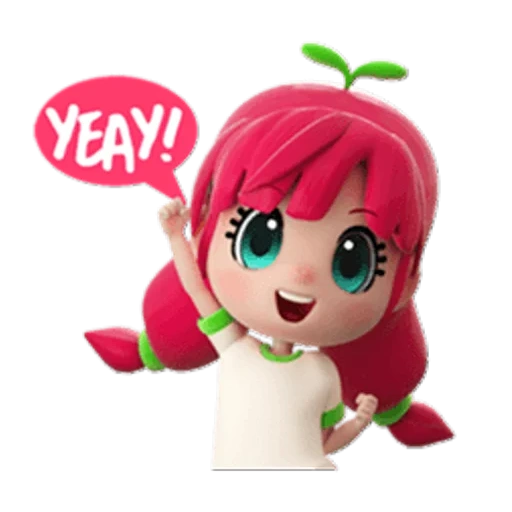 a toy, doll strawberry, charlotte doll strawberry, famosa doll pinipon egg 7 cm, charlotte strawberry doll malinka