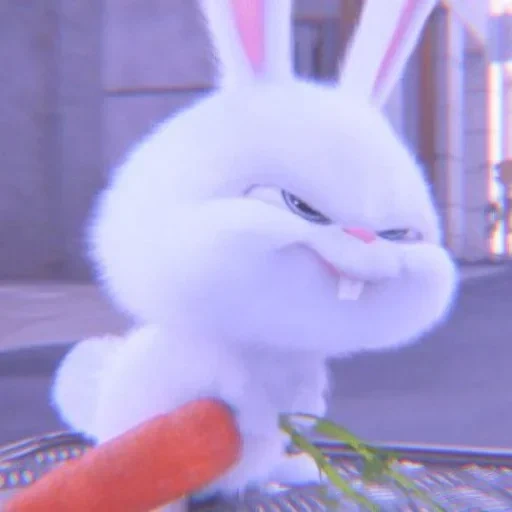злой зайка, заяц снежок, кролик снежок, злой заяц морковкой, тайная жизнь домашних животных кролик