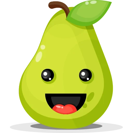 abacate, uma pêra de kawai, fruta da pêra, pears kawaii, cartoon de abacate