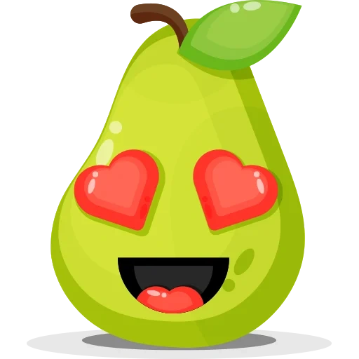 pear, alpukat, emosi alpukat, pear green cartoon