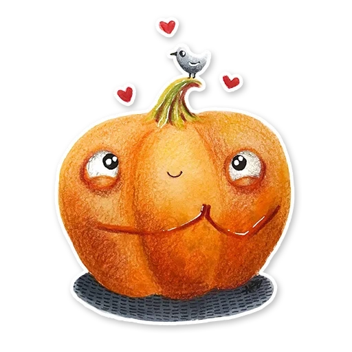 cute pumpkin, cute pumpkin, interesting gourd, gourd illustration