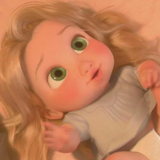 rapunzel, caricatura, princesa de pelo largo de disney, cabello largo princesa bebé, princesa de pelo largo