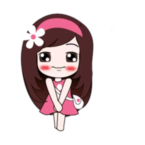 clipart, girl, hi chibi, cute drawings of chibi, chibi head with a scarf