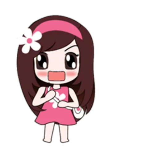 chibi, animação, menina, menina, imagem de anime