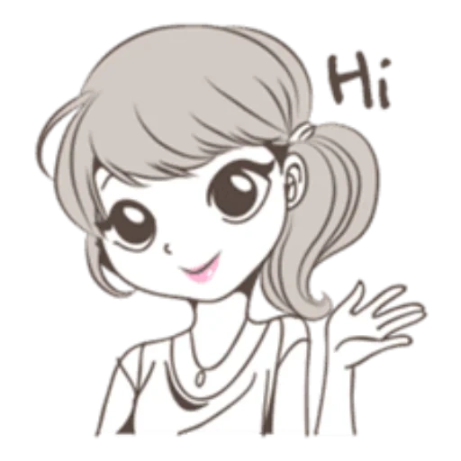 figura, imagem de anime, usado para desenhar folhas, garota fofa pintada