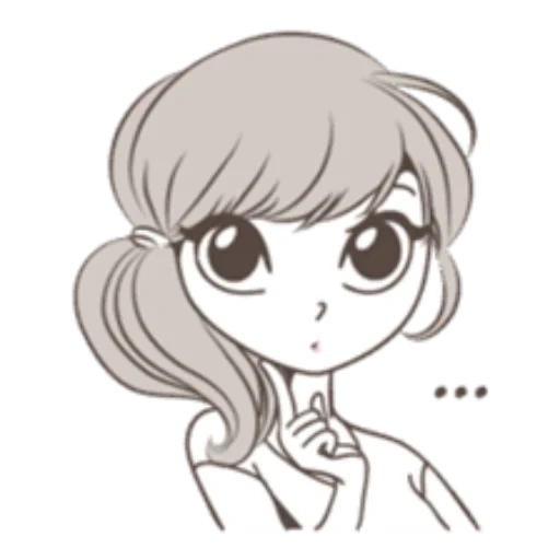 figura, imagem de anime, menina e menina, usado para desenhar folhas, garota fofa pintada