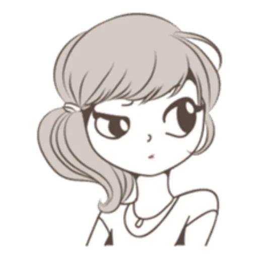 animação, figura, menina, imagem de anime, usado para desenhar folhas