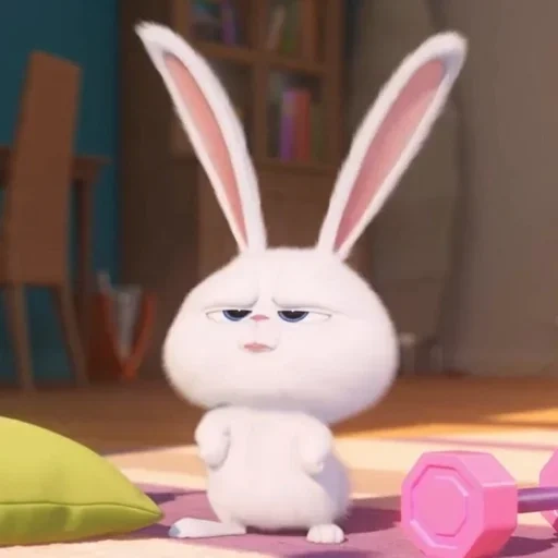 bola de neve de coelho, vida secreta do coelho, little life of pets bunny, little life of pets rabbit, última vida de animais de estimação rabbit snowball