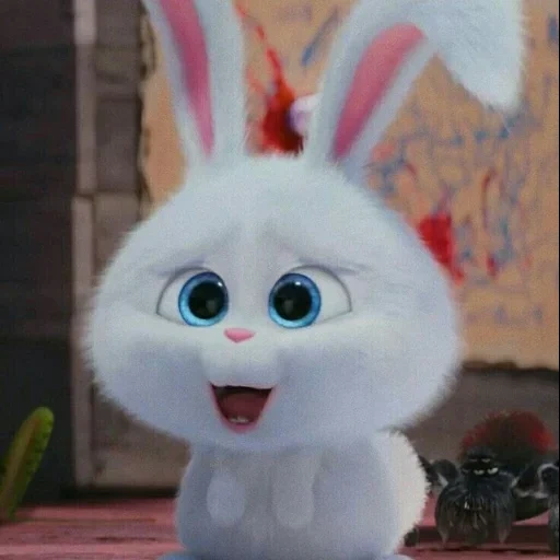 caro coelho, coelho da bola de neve, cartoon bunny, little life of pets bunny, little life of pets rabbit