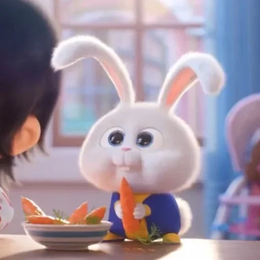 coniglio, coniglio carino, coniglio palla di neve, coniglio divertente, cartone animato coniglietto palla di neve