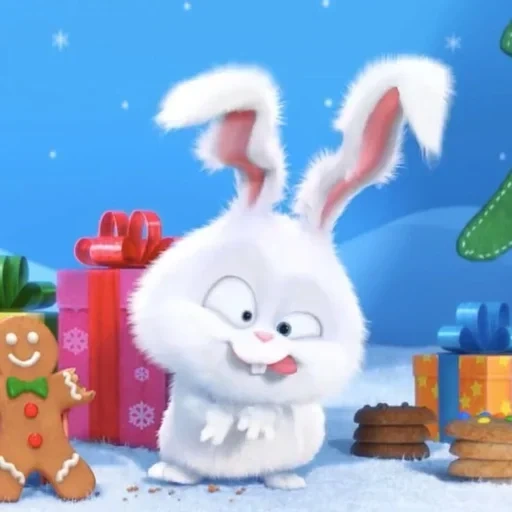 lapin boule des neiges, boule de neige de lapin, fun lapin, la vie secrète des animaux de compagnie, la vie secrète des animaux de compagnie 2