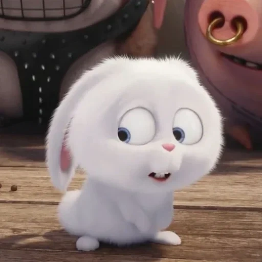bola de nieve de conejo, dibujos animados de bola de nieve de conejo, la vida secreta de las mascotas, pequeña vida de mascotas conejo, última vida de mascotas bola de nieve