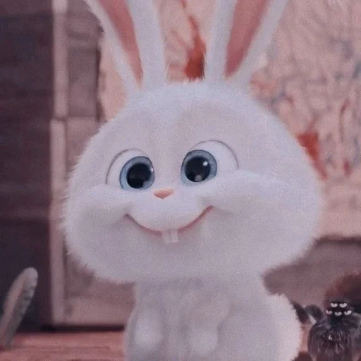 rabbit irritado, coelho da bola de neve, o coelho é engraçado, vida secreta de animais de estimação, little life of pets rabbit