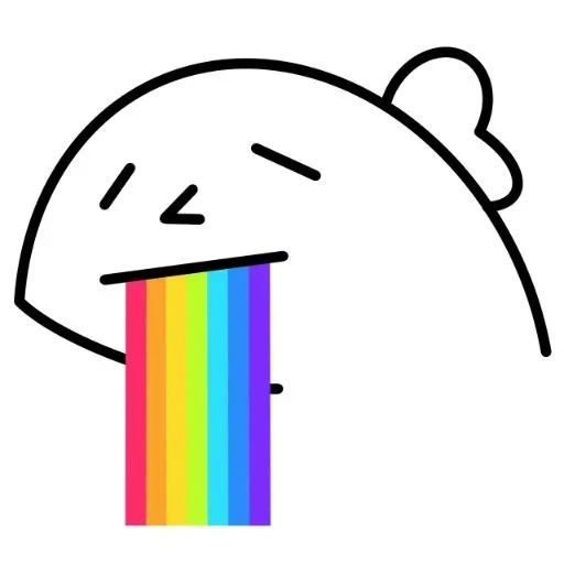 meme, rainbow meme, rainbow out of the mouth, a disgusting rainbow