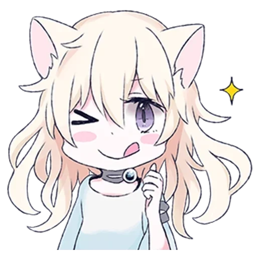 chibi algunos, anime lindo, chica de gato blanco, anime cat girl, anime lindos dibujos