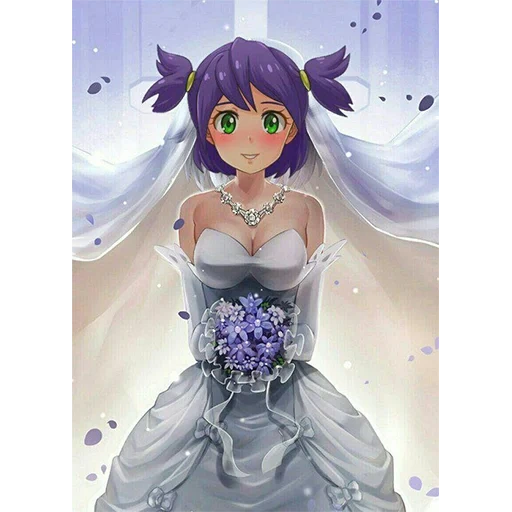 аниме, невеста, рем ре зеро свадьба, нозоми тоджо невеста, аниме девушка свадебном платье
