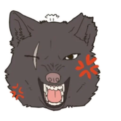 lobo, anime, lobo malo, animales de anime, emblema de lobo de anime