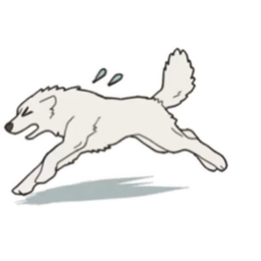 running wolf, il cane gestisce un disegno, colorare le corse del lupo, il lupo dei cartoni animati corre, saltare il disegno del lupo