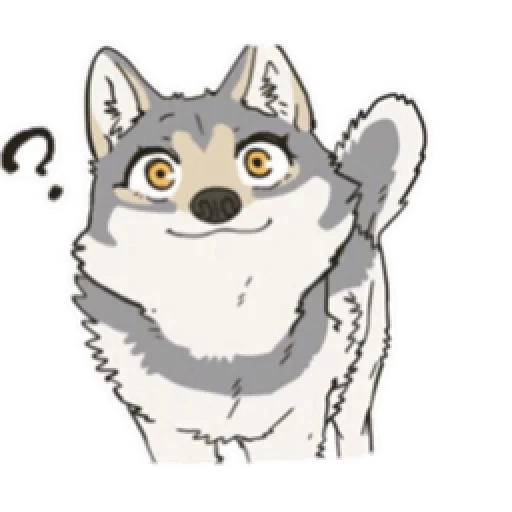 fornido, perro husky, dibujos animados, caricatura de husky, dibujo de perros husky