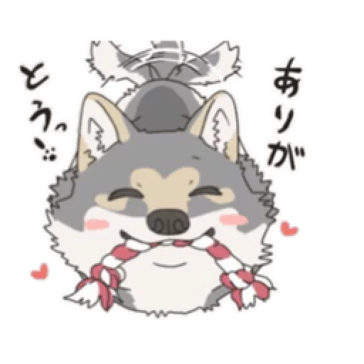 serigala, anime, shiba inu, shiba inu, marimo fox