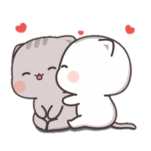 the drawings are cute, cute hugs, cute drawings of chibi, drawings of cute cats, kawaii cats a couple