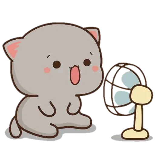 gato de durazno goma, gato de melocotón mochi, lindos dibujos de chibi, lindos dibujos de kawaii