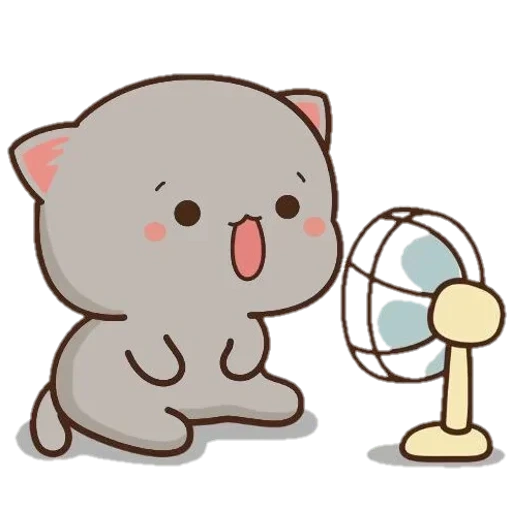 pêche goma cat, chat de pêche mochi, dessins mignons de chibi, dessins kawaii mignons