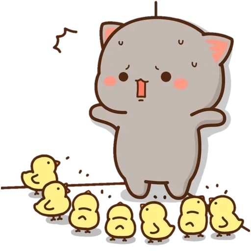 mochi gram cat, anjing laut kawai, segel chibi chuanwai, pola anime yang lucu, pola lucu kucing