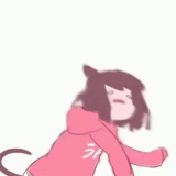 animação neko, gato fries, animação de kawai, menina anime, papel de animação