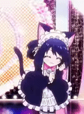 pertunjukan rock and roll, anime neko, karakter anime, cyan hijirikawa dance, tarian cyan ishigawa