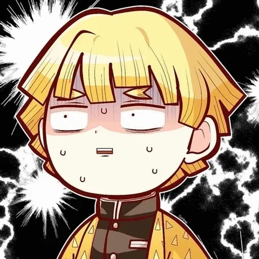 zenitsu, evil anime, zenitsu cry, anime meme face
