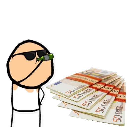 un meme, i soldi, le persone, valuta dell'euro, banconote in euro