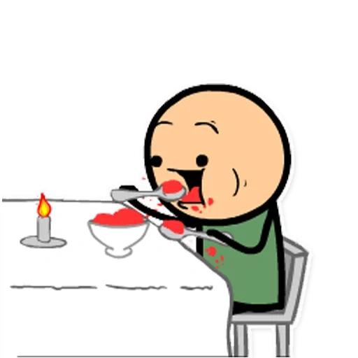 cyanide, cyanide studio, the items on the table, cyanide character, hellowheen cyanide happiness