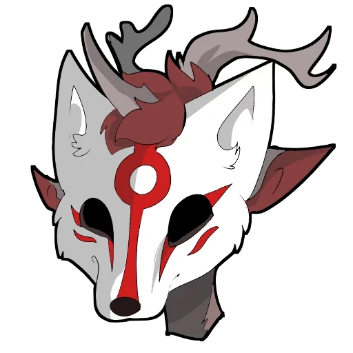 animali anime, disegni d'arte anime, emblema animale animale, maschera amateras kitsune, disegni anime degli animali