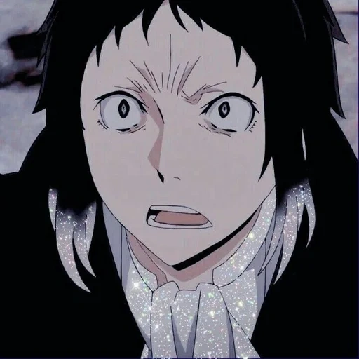 akutagawa rin, great stray, ryunoske akutagawa, akutagawa is surprised, akutagawa ryunoske crazy look