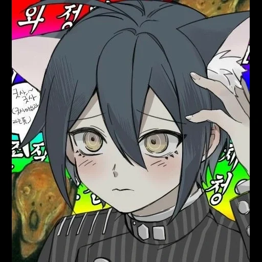 anime, anime neko, anime di titan, personaggio di anime, shuichi saihara neko