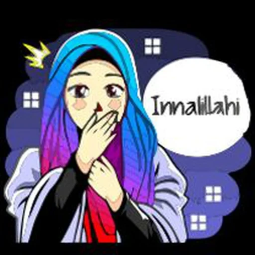 jeune femme, musulman, musulman, dessin animé de hijab, hijabe smiley