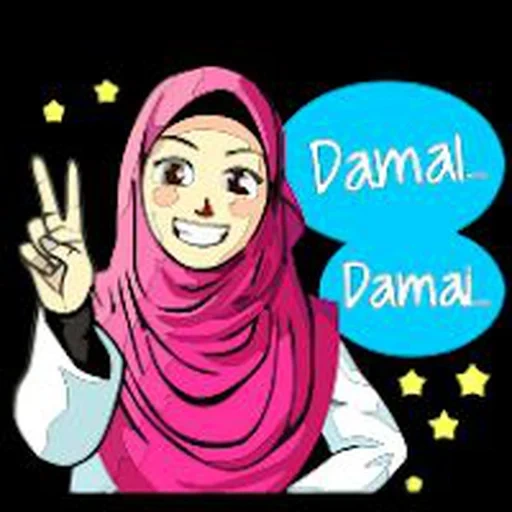 kartun, gadis, hijab cartoon, hijab tanpa latar belakang, salam islami
