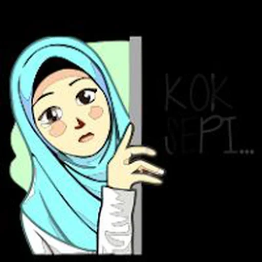kartun, girl, berhijab, muslim, hijab cartoon